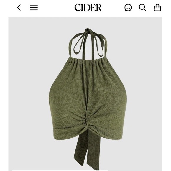 Cider Tops - CIDER Womens Sz M Twisted Halter Top Cropped Boho Ethical Simple Y2K Streetwear